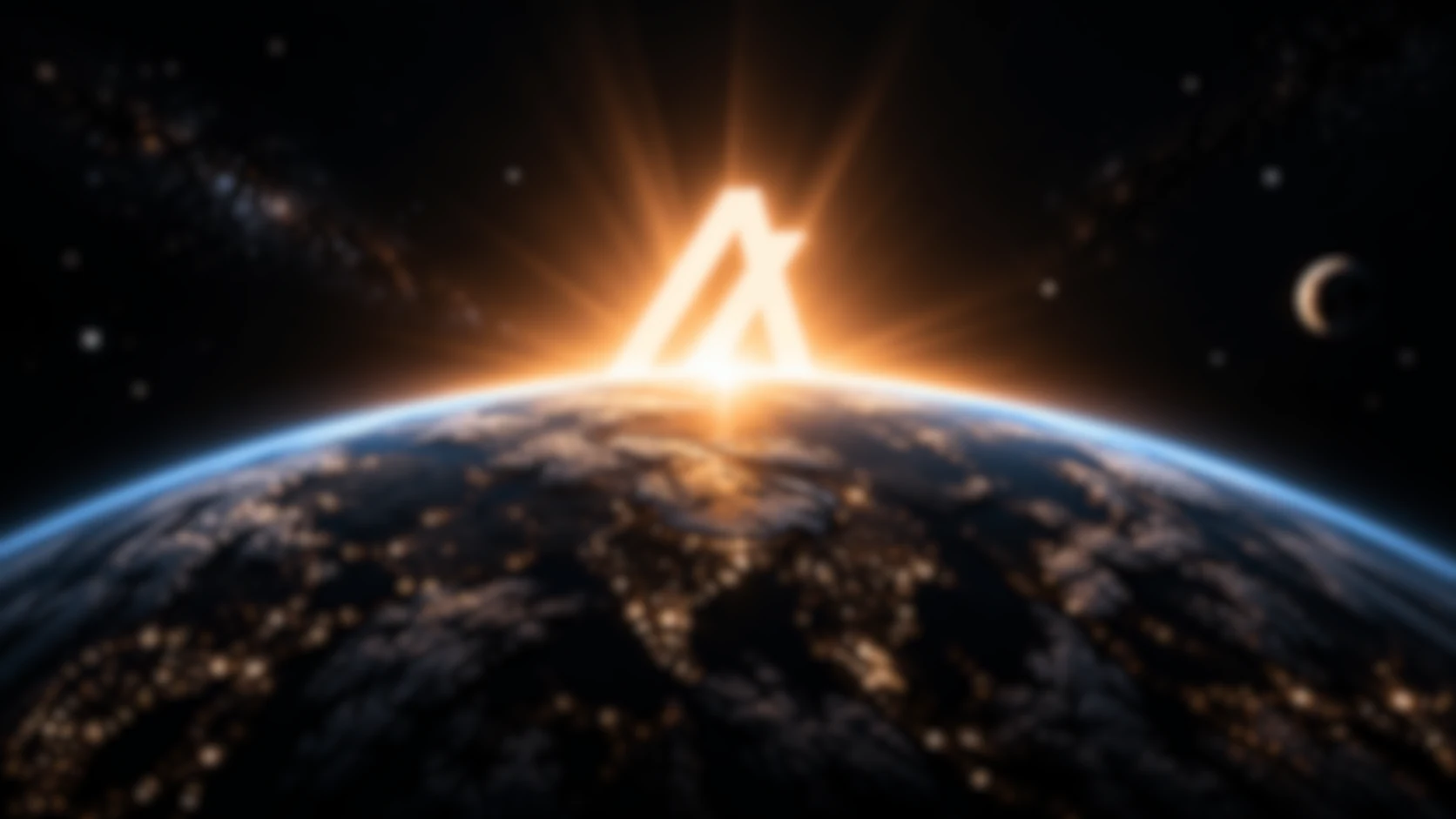 Algorand sunrise over Earth (blurred background)